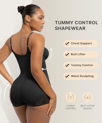 Image of SHAPELLX Faja Body Shaper for Women, Zipper Shapewear Bodysuit with Bra