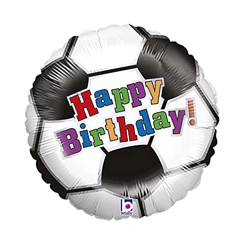 Betallic 18" Soccer Ball Birthday Foil Balloon, Multicolor