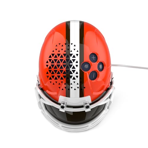 Image of NFL Echo Dot Bundle: Includes Echo Dot | Deep Sea Blue and Limited-Edition NFL Helmet Stand | Cleveland Browns