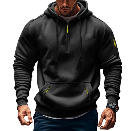 Ymosrh Men's Casual Hoodies, Long Sleeve Athletic Workout Pullover Tactical Sweatshirts with Pockets, M-3XL2