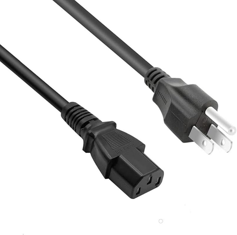 3 Prong AC Power Cord para máquina de humo VIRFUN 500W con 6 luces LED y 12 efectos de color, cable de carga y suministro de energía 110V-240V