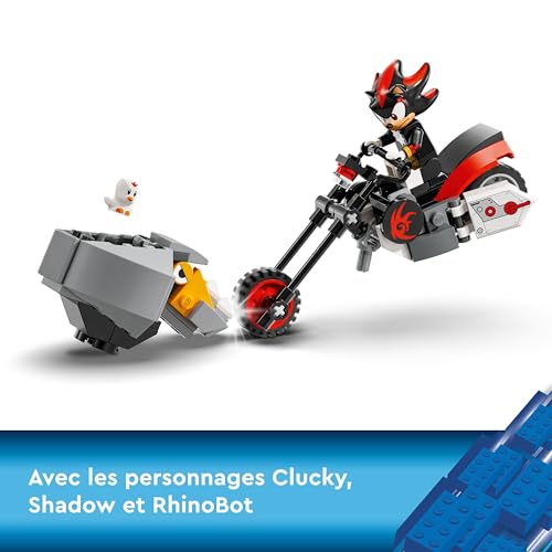 LEGO 76995 Sonic Le Hedgehog L’Évasion de Shadow, Jouet de Moto, Figurines de Personnages Sonic du Jeu Vidéo, Cadeau de Gamers, pour Garçons, Filles Dès 8 Ans