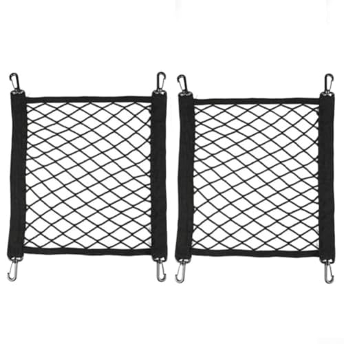 2 reti portaoggetti per bagagli, elastiche, 30 x 30 cm, organizer in rete con fascia elastica, per auto, moto, scooter