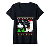 Photo Gallery donna llama ugly christmas sweater funny donna uomo bambino maglietta con collo a v Photo Gallery donna llama ugly christmas sweater funny donna uomo bambino maglietta con collo a v