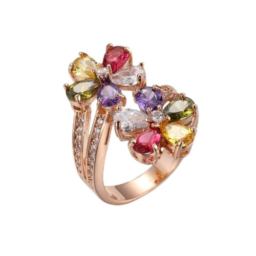 WHZHDMA 925 Jewelry Ring Women Wedding Ring Flower Crystal Zircon Stone Rings Female Party Engagement Fine Jewelry