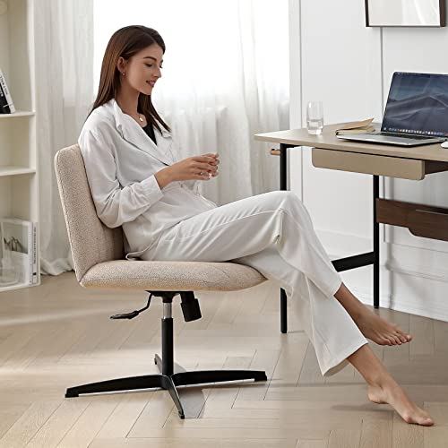 Leagoo Armless Office Desk Chair, Fabric Padded , Height Adjustable Wide Seat, Mid Back Ergonomic, Computer Task Chair, Swivel Vanity Chair With No Wheels (Mixed Color) #TOP7