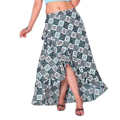 Image of JYESHTA Women's American Crepe Flared A Line Stitched Long Skirt with 12 Mtr Flare 40 in Height | Skirts for Women Long Length | Long Skirts for Girls