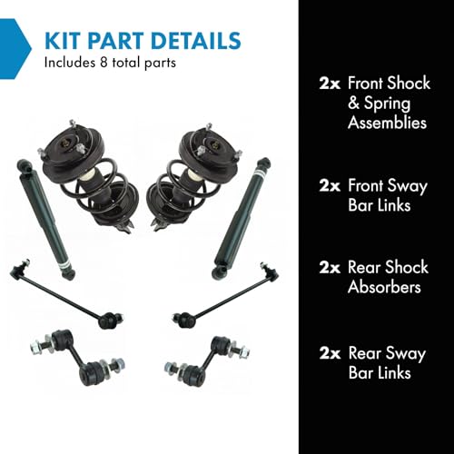 Image of TRQ Front and Rear Suspension Kit Complete Strut & Coil Spring Assembly Shock Absorber Sway Bar Stabilizer Link Compatible with 2007-2008 Hyundai Entourage 2006-2014 Kia Sedona
