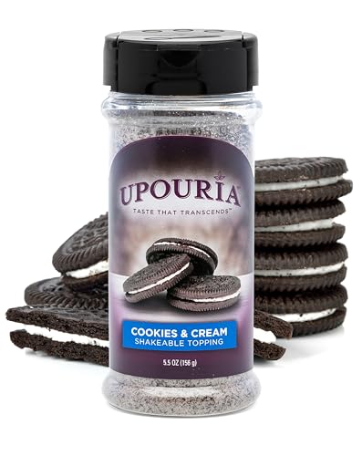 Upouria Cookies & Cream Coffee Topper, Vegan, Rich Flavor Enhancer for Coffee, Hot Chocolate, Ice Cream, 5.5oz