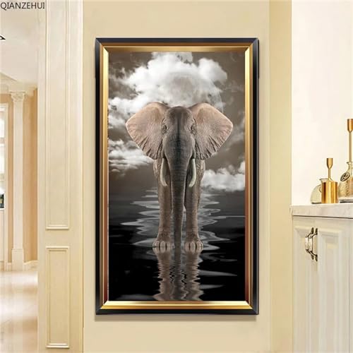 Broderie diamant grand format éléphant pour réduire le stress du quotidien