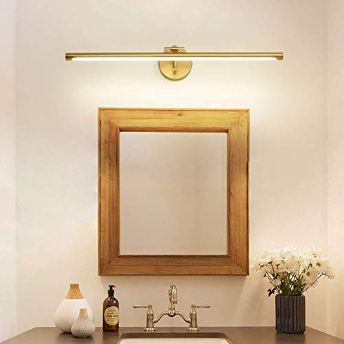 Lámpara de espejo impermeable con LED regulable en ángulo y latón de 70cm 2
