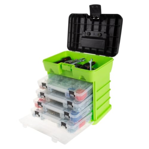 Portable Tool Box - Small Parts Organizer with Drawers and Customizable Compartments for Hardware...