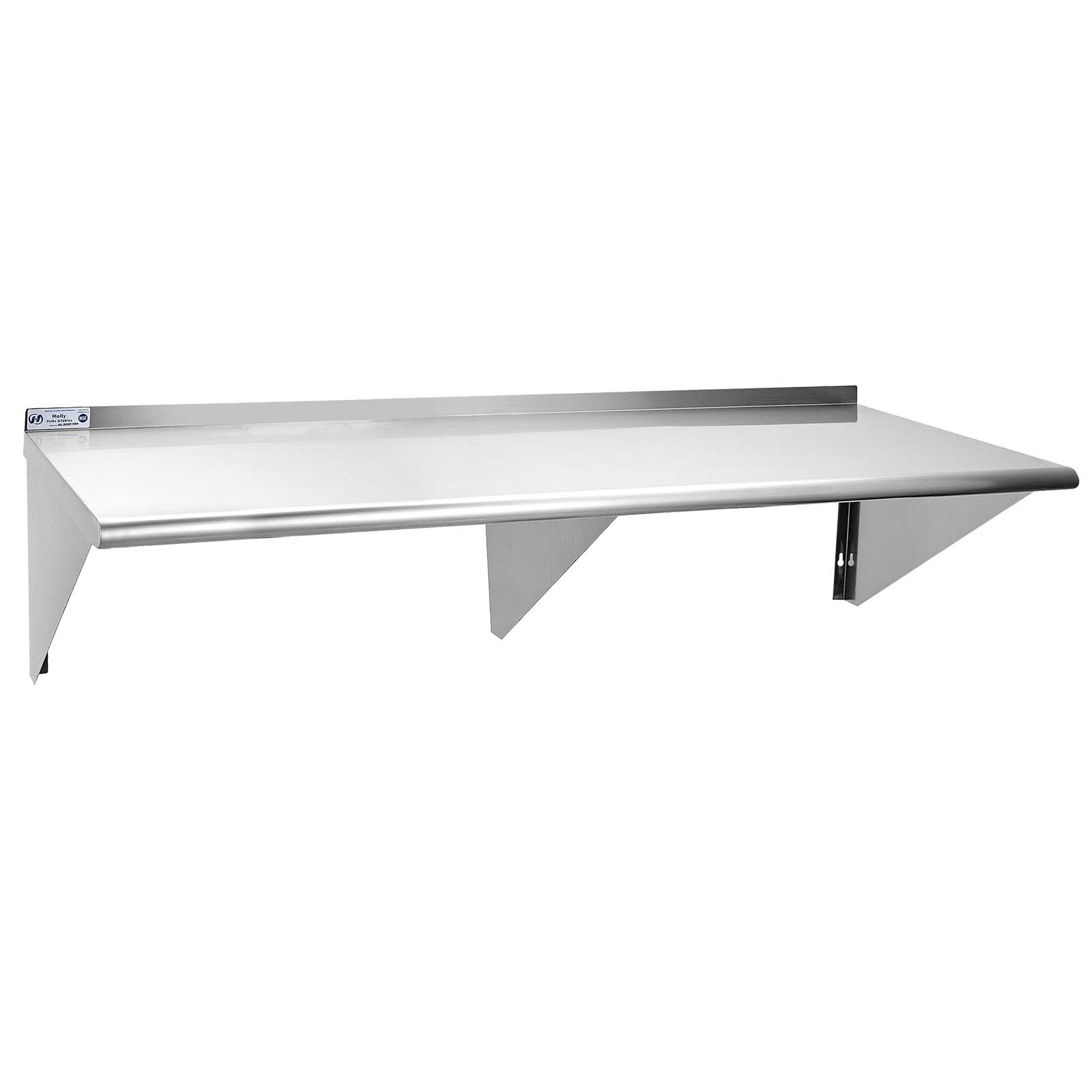 Stainless Steel Shelf 18 x 60 Inches, 450 lb, Commercial Wall Mount