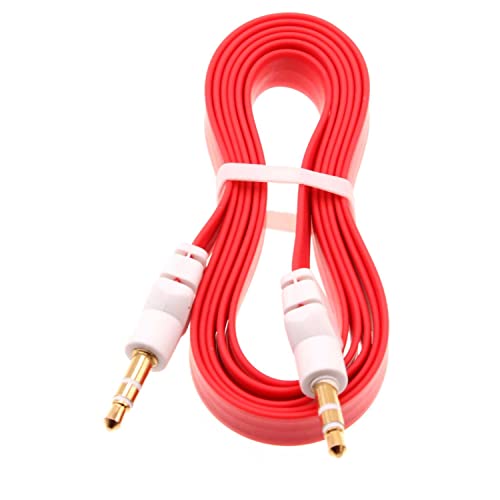 Cable Auxiliar Audio Jack 3.5mm 0.91 m Plano Rojo miniatura 1