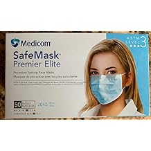 Medicom 2042 SafeMask Premier Elite Earloop Masks, Blue Pack of 50