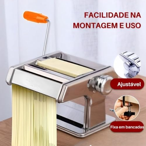 Máquina para Macarrão, Massas, Talharim, Lasanha Em Aço Inox antiderrapante Com Trava para mesa, ban