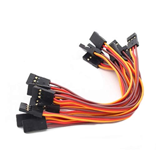 VUNIVERSUM 8 Stück Premium 50cm 0,5m Servo Patchkabel Patch Servokabel Verlängerung Male to Male JR Graupner Futaba Kompatibel Stecker auf Stecker 26AWG 3PIN Kabel Flach von Mr. Stecker Modellbau®