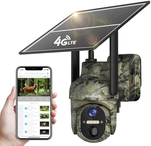 LEMNOI Camara Vigilancia 4G Exterior Solar con Tarjeta SIM Preins...