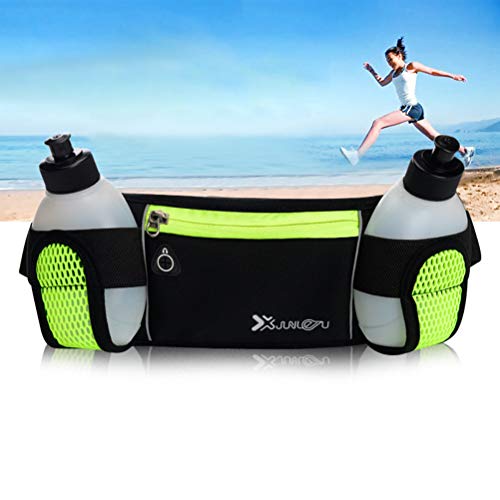 Pochete Tendycoco para maratona, cinto, pochete de corrida com suporte de garrafa (verde)