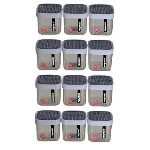 Nayasa Plastic Fusion Airtight Containers - 750 ml, 12 Pieces, Grey