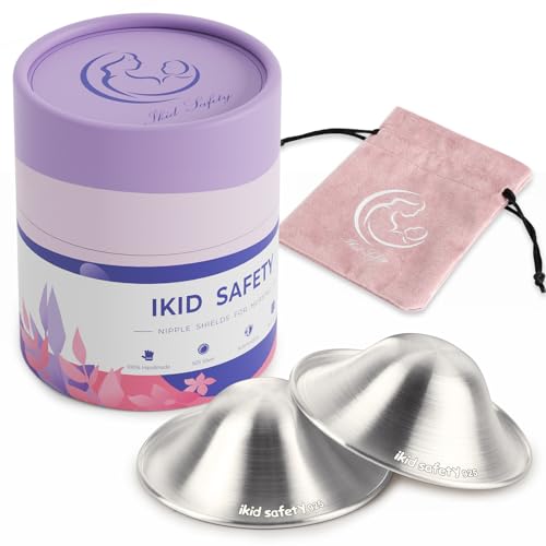 Image of The Original Silver Nursing Cups,Nipple Shields for Breastfeeding Newborn, Protect and Soothe Cracked Nipples, Pure 925 Silver Nipple Covers Guards for Sore Nipple Relief Breastfeeding - Regular