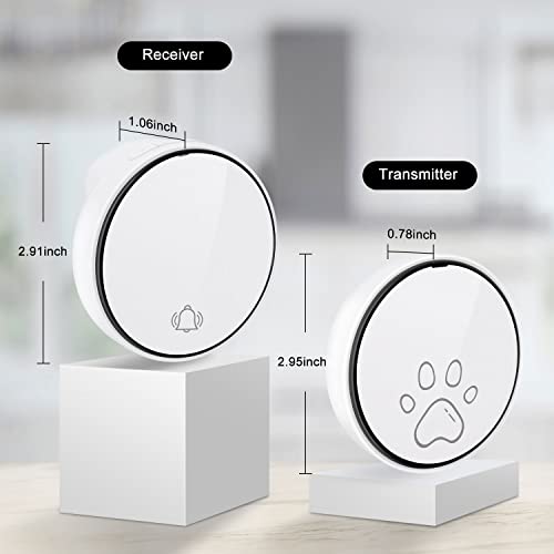 Comsmart Smart Wireless Dog Door Bell, Doggie Doorbell For Pet Potty Training Communication Go Outside Press Button With 38 Melodies 4 Volume Levels Led Flash (1 Receiver & 1 Transmitter) #TOP4