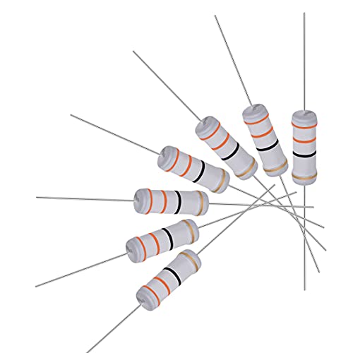 Image of sourcing map 40Pcs 33 Ohm Resistor, 3W 5% Tolerance Metal Oxide Film Resistors, Lead, Flame Proof for DIY Electronic Projects and Experiments