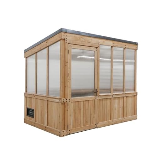 Backyard Discovery Willow 9' x 6' Cedar Wood and Polycarbonate Walk-in Greenhouse Kit with Exhaust Fan, Windows, Hose Hook-Ups, PowerPort, Staging Shelves for Year-Round Outdoor Gardening