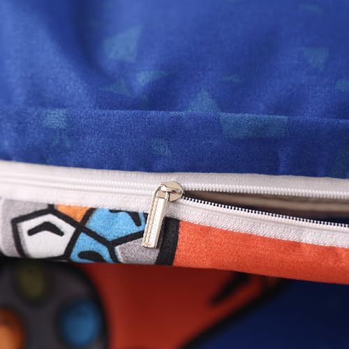 Miniatura 4 de Juego de funda de edredón azul de 3 piezas, 1 funda de edredón y 2 fundas de almohada, sin relleno, funda de edredón con cremallera y lazos en las