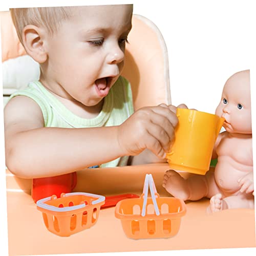 Ibasenice Mini Shopping Basket Kids Toy Shopping Cart Girl Toddler Toys Shopping Carts For Groceries For Kids Storage Basket Mini Wicker Shopping Basket Supermarket Cashier Plastic 16 Pcs #TOP1