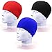 Gloryit 3 pezzi Cuffia Nuoto in Tinta Unita Cuffia Nuoto da Piscina in Poliestere Cuffia da Bagno Unisex Cuffia Flessibile per Piscina Protezione per le Orecchie Antiscivolo (Nero, Rosso, Blu Reale)