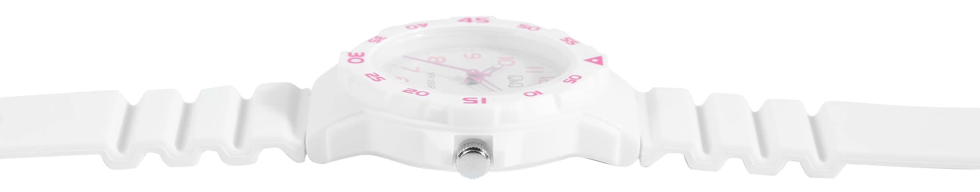 Q&Q V07A-003VY - Orologio da donna in silicone, 10 bar, analogico, al quarzo, colore: Bianco, bianco