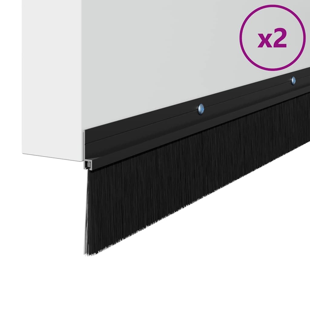 Nakładane uszczelki szczotkowe do drzwi, czarne, 100 cm, ze stopu aluminium, tłumiące dźwięki, blokujące światło, izolujące ciepło i zimno do drzwi pokojowych i wewnętrznych