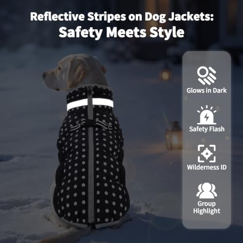 Image of Dog Coats for Large Dogs, Warm Dog Winter Jacket with Harness, XXL