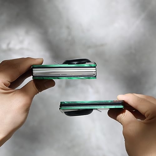 Generic Airtag Wallet Men (No Airtag), Wood and Blue Black Resin Wallet for Men with Airtag Holder, Minimalist Wallet Slim Card Holder Wallet, Money Clip Air Tag Wallet Gift for Men, GREENBLACK2