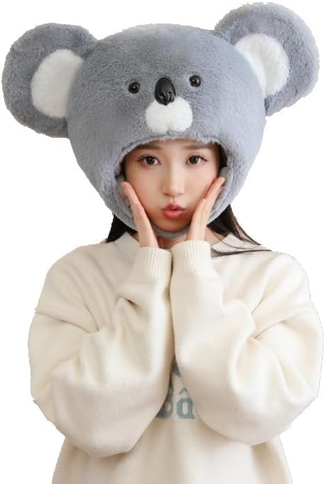 Cute Giraffe Plush Winter Hat Stuffed Animal Warm Hood Beanie Cap Funny Halloween Novelty Party Dress up Cosplay Costume Hat