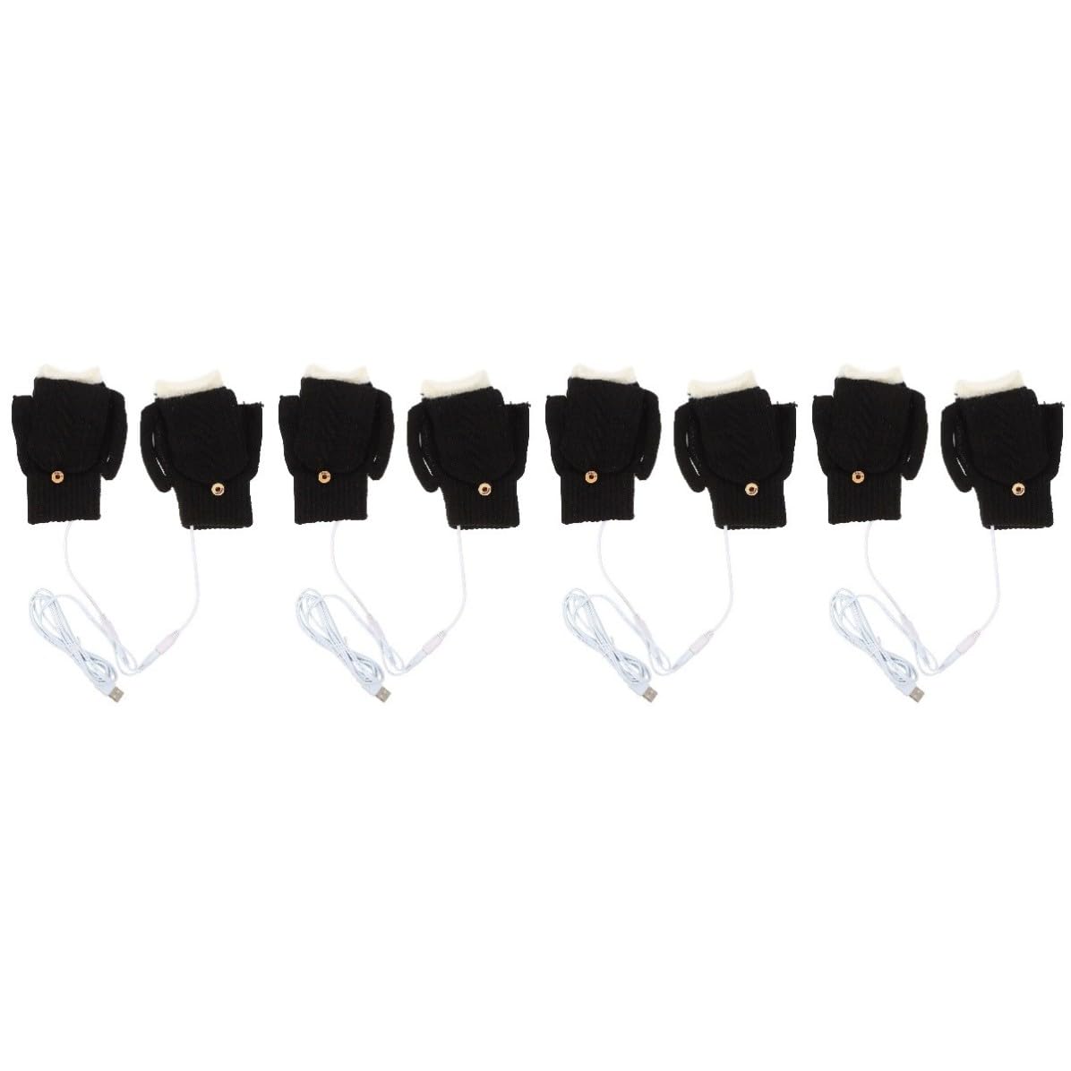 Didiseaon 4 Juegos Guantes Calefactables de Invierno USB 5v, Felpa y
