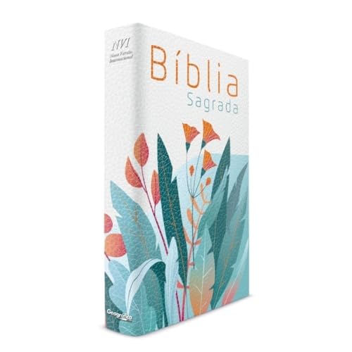 Bíblia sagrada floral laranja – Capa dura – NVI – Book7: