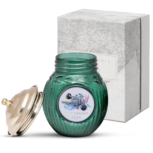 Image of SEVA HOME Ode to India Darjeeling Dream Candle | Natural Soy Wax with Cotton Wick | Relaxing Tea Garden Aroma | Decorative Home & Gifting Candle | 330g