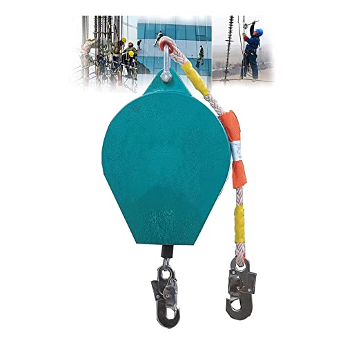 HANHJ Cuerda Salvavidas autorretráctil Seguridad Altura con Gancho autobloqueo Dispositivo detención aseguramiento automático para Trabajos aéreos construcción techos Mineros,7m Cover