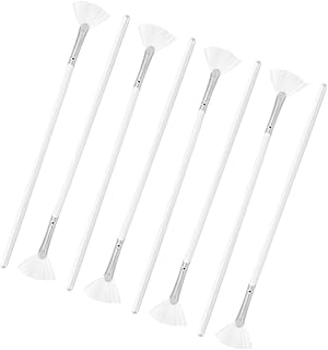 SOLUSTRE 8pcs Long Handle Fan-shaped Facial M...