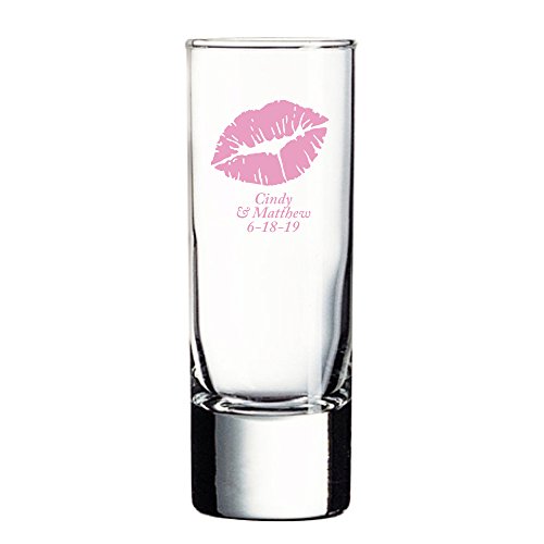 Vasos de tiro altos personalizados color rosa 12 unidades