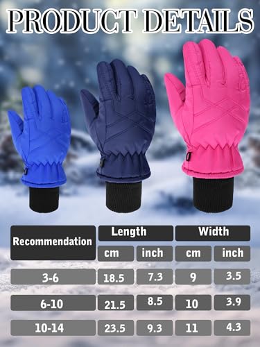 Image of Geyoga 4 Pairs Winter Kids Ski Gloves Boys Girls Windproof Waterproof Warm Snow Gloves for Children Toddler Snowboard