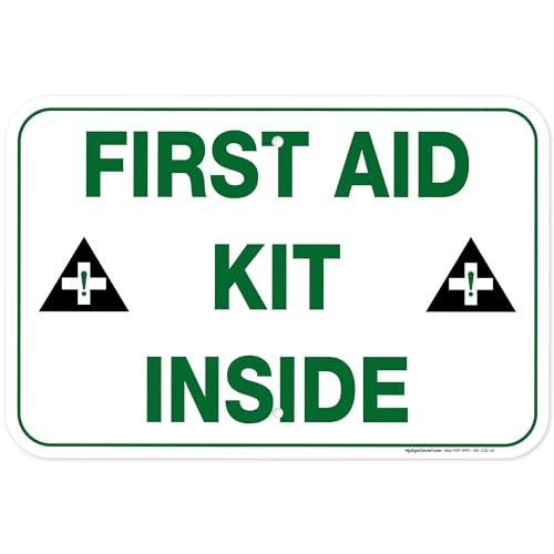 First Aid Kit Inside Sign, 12x18 Inches, Rust Free .063 Aluminum, Fade