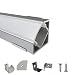 Produktbild Rabando B-Ware: 5er Pack LED Alu Profile Eckprofil E45 für 12mm LED-Streifen mit einklickbarer Abdeckung Opal - 5 m