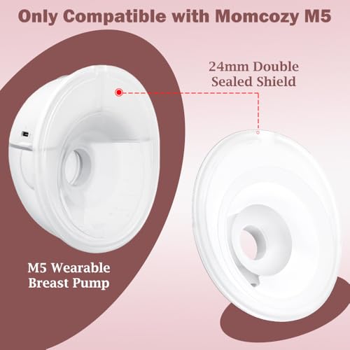 Image of 1pcs Double-Sealed Flange 24mm Compatible with Momcozy M5 Breast Pump, 24mm Flange M5 Breast Pump Replacement Accessories