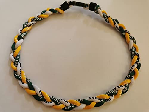 Three Colors Braided Rope Tornado Necklace 2 Pieces Titanium Sport Baseball Necklaces For Boys Men-A #TOP2