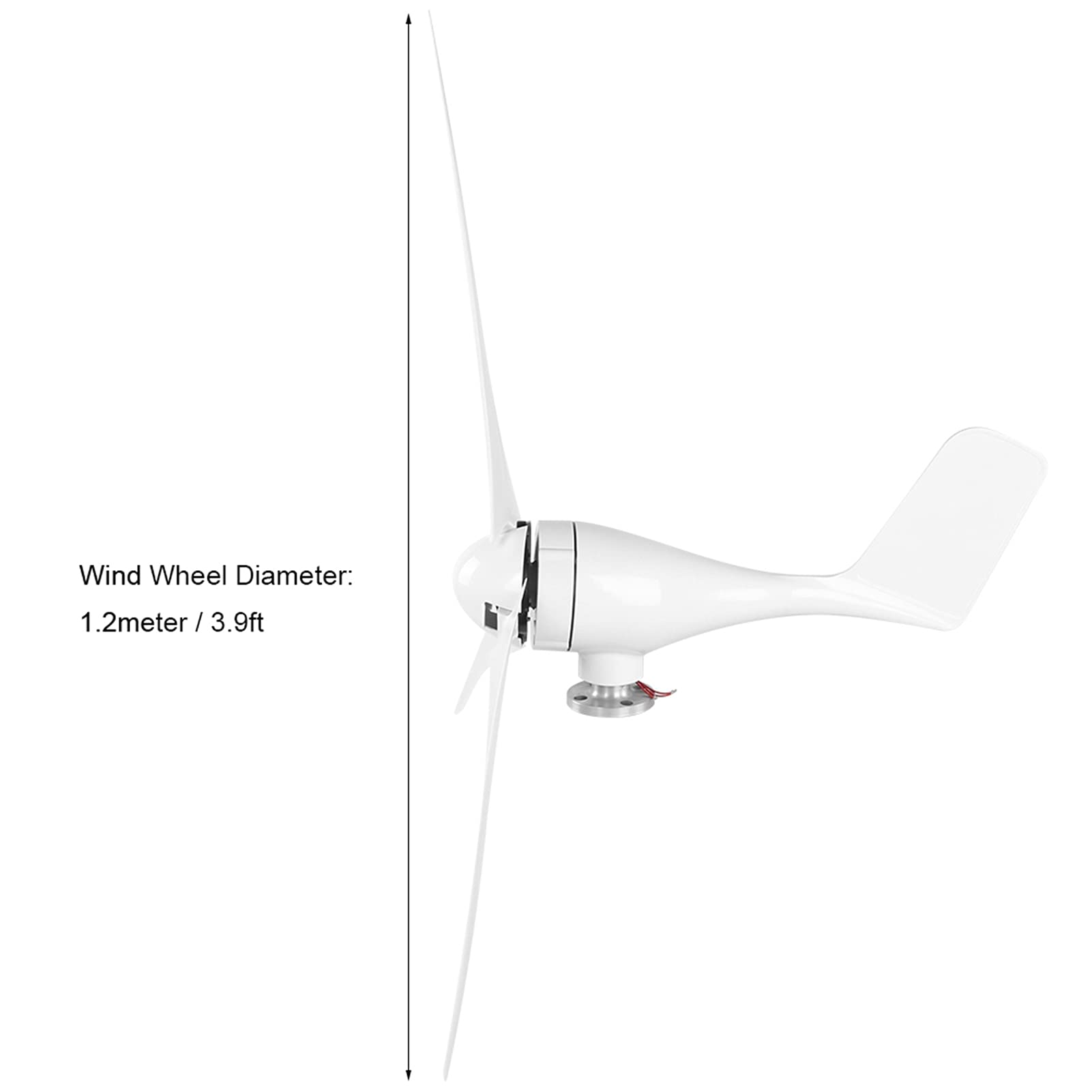 Generatore Eolico 400W, Generatore di Turbine Eoliche Piccolo Generatore, Generatore di Energia per Esterni, 400 W, Parti e Accessori per Energia Solare Ed Eolica (48V)
