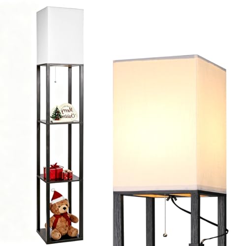 HoperBriwght Floor Lamp with Shelves, Shelf Floor Lamp, Corner Lamp