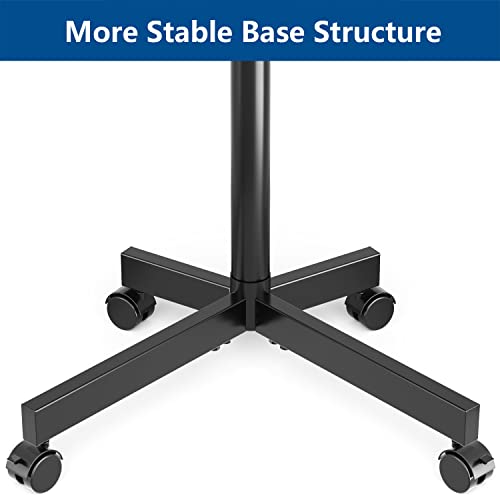 Mobile Tv Cart Rolling Floor Stand For 23-60 Inch Lcd Led Oled 4K Smart Tvs Up To 88 Lbs, Height Adjustable Outdoor Metal Trolley Stand With Locking Wheels And Tilt Mount For Home Office Portable Use #TOP7